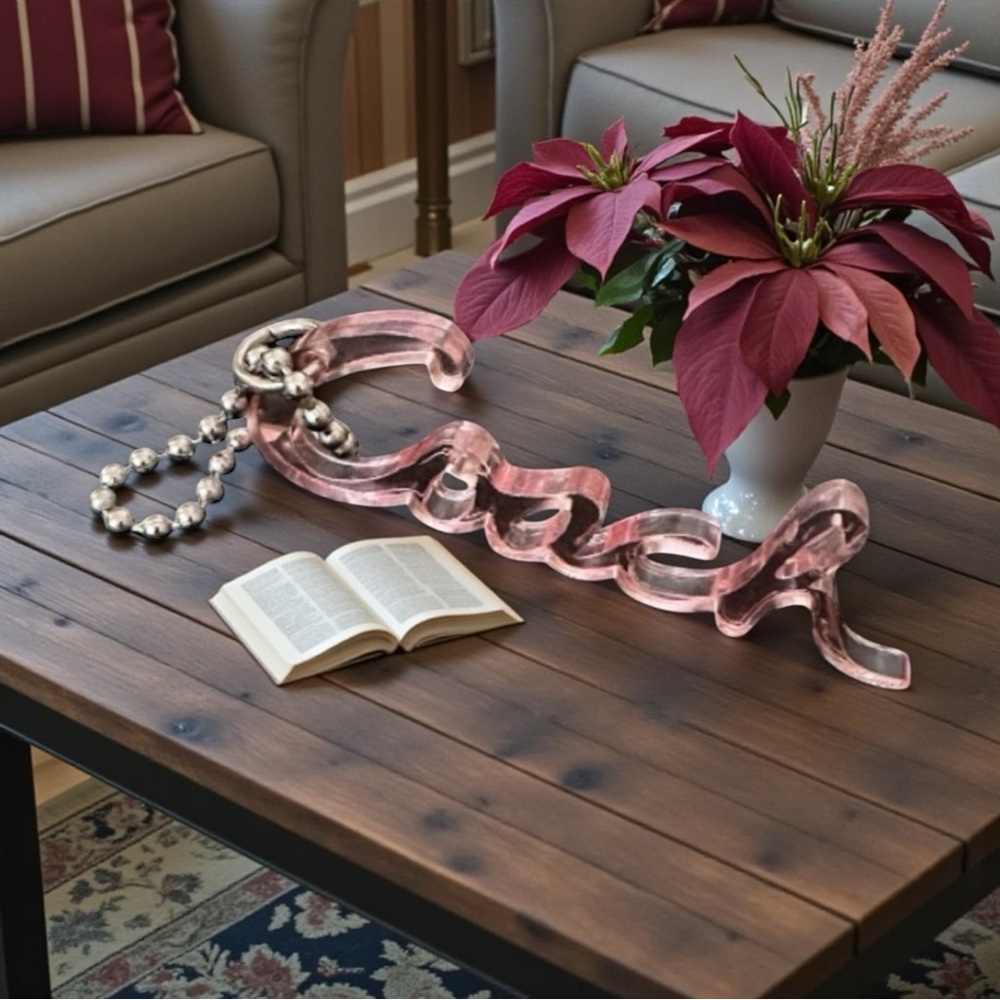 Coach Pink Script Keychain -‎ Bag Charm Authentic Coach ACCESSORY! - Picture 7 of 10